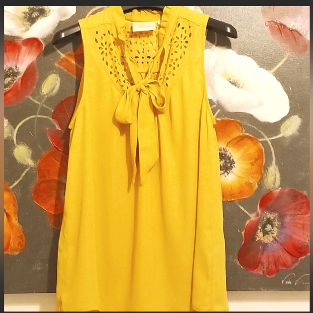 Anthropology MAEVE MUSTARD TOP Size 8